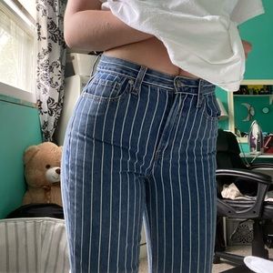 American Eagle Striped Mom Jeans